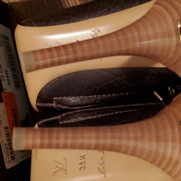 Louis Vuitton Cyprus Moca (Brown/Beige) Open Toe Booties - Size 38-1/2 Used EUC - Picture 14 of 16